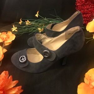 Mojo Moxy Blue Suede Heels